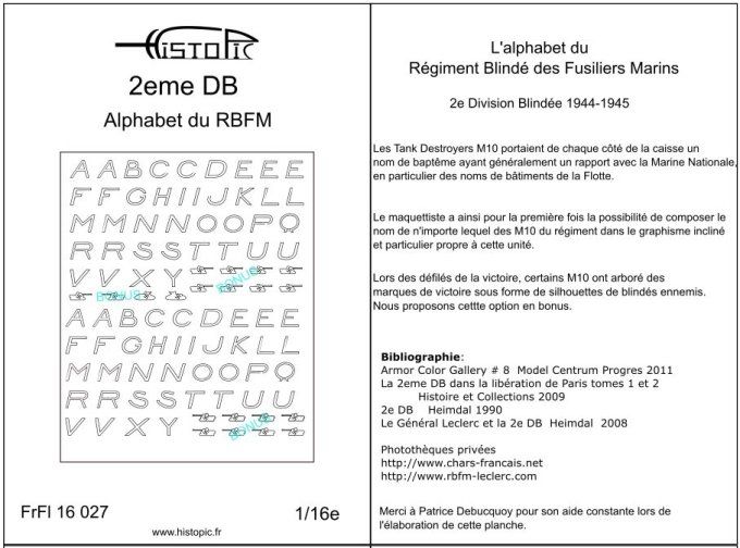 Alphabet du RBFM   2eme DB  1944-45