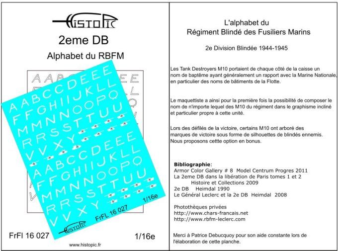 Alphabet du RBFM   2eme DB  1944-45